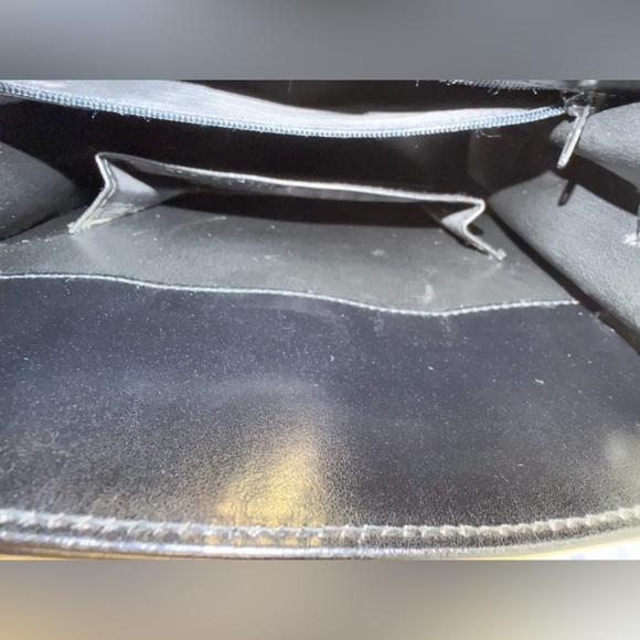 VTG Leather School Florence Black Crossbody Bag Gold Hardware Italy Monogramed - Picture 12 of 16